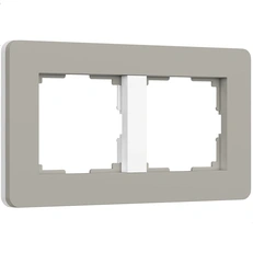 Изображение Рамка на 2 поста Split (дымчатый/белый, soft-touch) W0023067