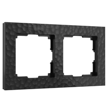 Изображение Рамка на 2 поста Hammer (черный) W0022408