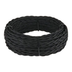 Изображение Ретро кабель витой 2х1,5 (черный) 50 м W6452508